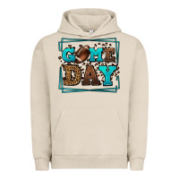 Pigment French Oak Game day American Football leopard frame Urban Hoodie - LillyAllenDesigns