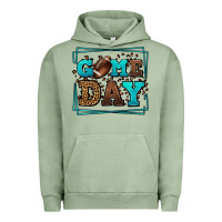 Pigment Oil Green Game day American Football leopard frame Urban Hoodie - LillyAllenDesigns