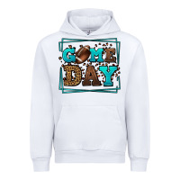White Game day American Football leopard frame Urban Hoodie - LillyAllenDesigns