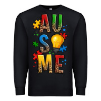 Black ausome autism Premium Sweatshirt - OliviaCreatesArt