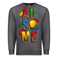 Charcoal Heather ausome autism Premium Sweatshirt - OliviaCreatesArt