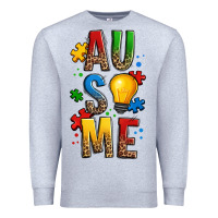 Heather Grey ausome autism Premium Sweatshirt - OliviaCreatesArt