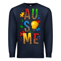Navy ausome autism Premium Sweatshirt - OliviaCreatesArt