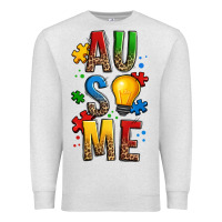 Oatmeal Heather ausome autism Premium Sweatshirt - OliviaCreatesArt