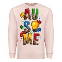 Pale Pink ausome autism Premium Sweatshirt - OliviaCreatesArt