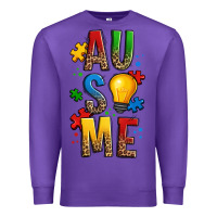 Purple ausome autism Premium Sweatshirt - OliviaCreatesArt