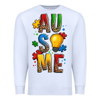 White ausome autism Premium Sweatshirt - OliviaCreatesArt