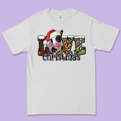Love Christmas Cow Premium Tee Designed By Jasminsmagicworld