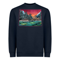 Navy Colorado Scenery Map Heavyweight Sweatshirt - Bettercallsaul