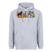 Heather Grey Cowgirl Horse Min Heavyweight Hoodie - CowCowDesign