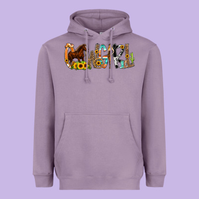 Cowgirl Horse Min Heavyweight Hoodie Designed By Cowcowdesign