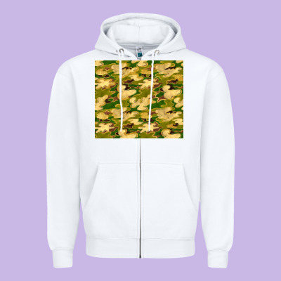 Camouflage With Glitter Zipper Hoodie Designed By Tumblerdesignbyshophia