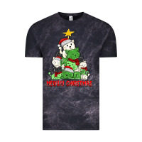 Cloud Black meowy christmas cat tree Vintage Tee - MaliasSmallBusiness