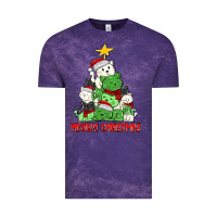 Cloud Purple meowy christmas cat tree Vintage Tee - MaliasSmallBusiness