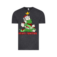 Meowy Christmas Cat Tree Vintage Tee | Teevron