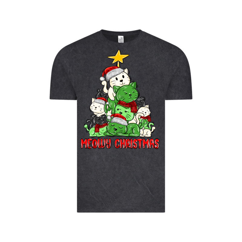 Meowy Christmas Cat Tree Vintage Tee by MaliasSmallBusiness | Teevron
