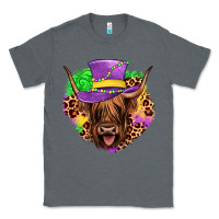 Charcoal Heather highland cow mardi gras Classic Tee - JahusDesignShop