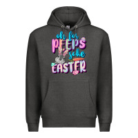 Charcoal Heather Oh for peeps sake Easter Day Premium Hoodie - CowGirlArtShop