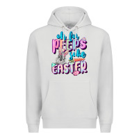 Dove Grey Oh for peeps sake Easter Day Premium Hoodie - CowGirlArtShop