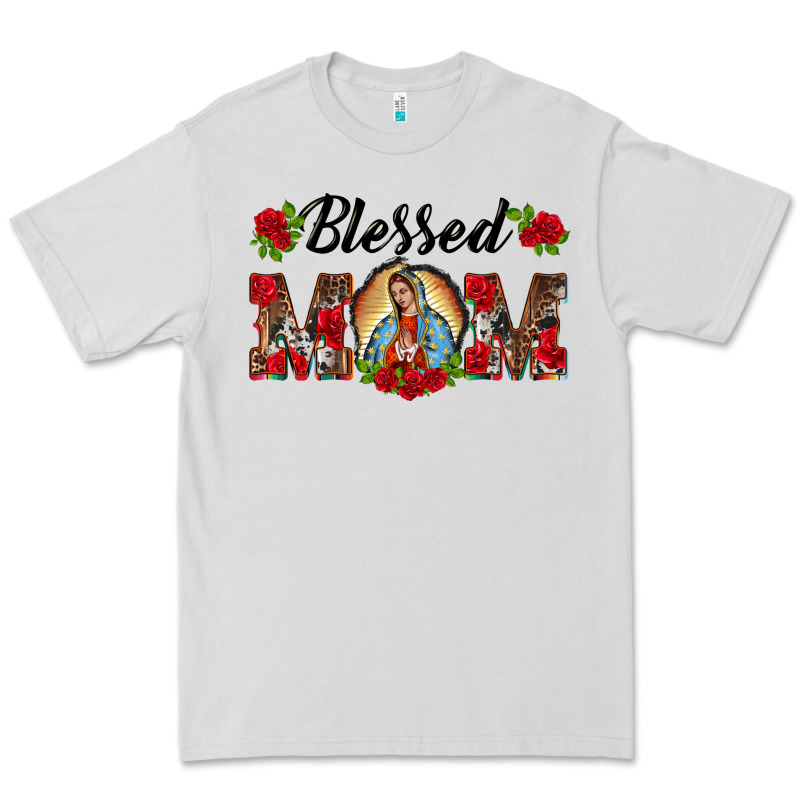 Blessed Mom Lady Of Guadalupe Premium Tee by BarkalooDesign | Teevron