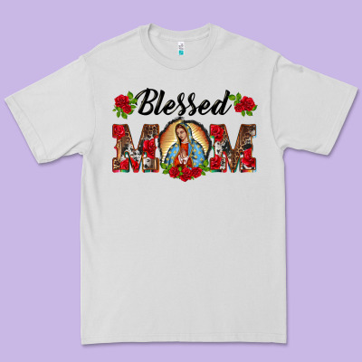 Blessed Mom Lady Of Guadalupe Premium Tee Designed By Barkaloodesign