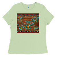 Matcha western thunderbird and arrow with aztec leopard Ladies Tee - Artiststas