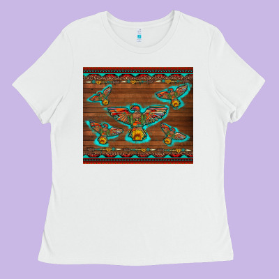 Western Thunderbird And Arrow With Aztec Leopard Ladies Tee Designed By Artiststas