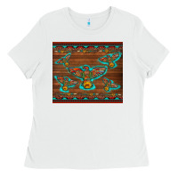 White western thunderbird and arrow with aztec leopard Ladies Tee - Artiststas