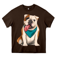 Chocolate Brown english bulldog Heavy Core Tee - Artiststas