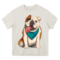 Cream english bulldog Heavy Core Tee - Artiststas