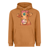Meerkat Cow  Turquoise Heavyweight Hoodie - CowCowDesign