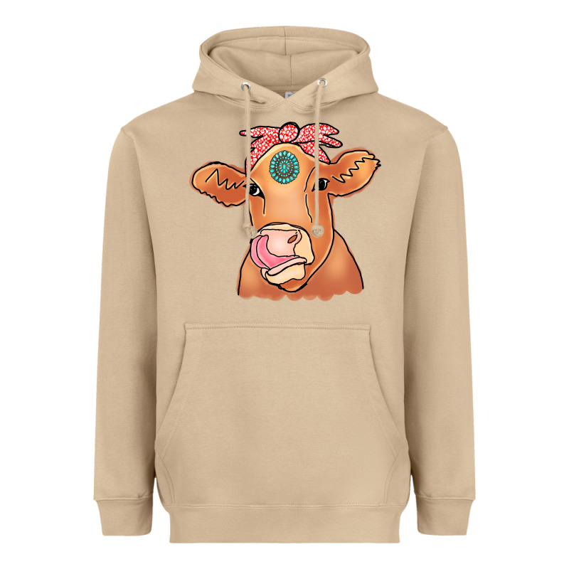 Cow  Turquoise Heavyweight Hoodie by CowCowDesign | Teevron