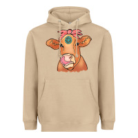 Mushroom Cow  Turquoise Heavyweight Hoodie - CowCowDesign
