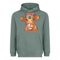 Sage Cow  Turquoise Heavyweight Hoodie - CowCowDesign