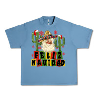 Pebble Blue feliz navidad mexican santa Urban Heavy Tee - MaliasSmallBusiness