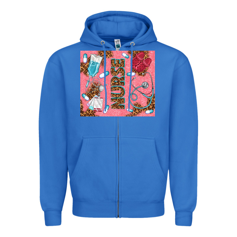 Pink Glitter Nurse Zipper Hoodie by TumblerDesignByShophia | Teevron