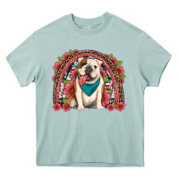 Arona english bulldog floral rainbow Heavy Core Tee - Artiststas