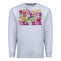 Heather Grey cupid's favorite teacher Premium Sweatshirt - OliviaCreatesArt