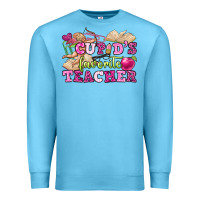 Ocean Blue cupid's favorite teacher Premium Sweatshirt - OliviaCreatesArt