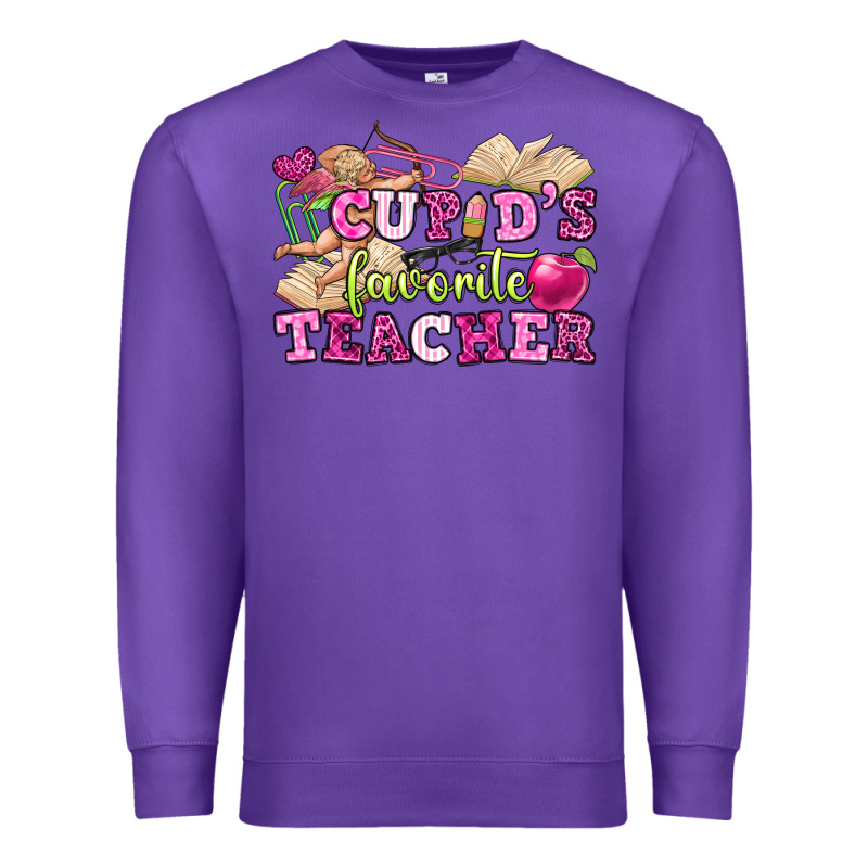 Cupid's Favorite Teacher Premium Sweatshirt by OliviaCreatesArt | Teevron