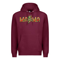 Burgundy Mama christmas lightning bolt mother's day Premium Hoodie - HowdyJamesFarm