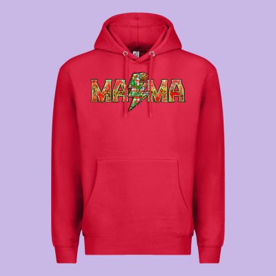 Mama Christmas Lightning Bolt Mother's Day Premium Hoodie Designed By Howdyjamesfarm
