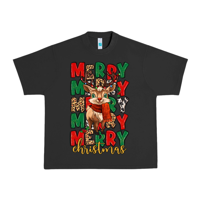 Merry Christmas Reindeer Urban Heavy Tee by MaliasSmallBusiness | Teevron