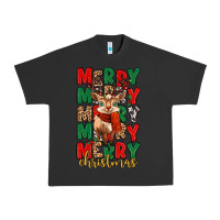 Pigment Black merry christmas reindeer Urban Heavy Tee - MaliasSmallBusiness