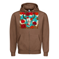 Chestnut bull skull rose Zipper Hoodie - TumblerDesignByShophia