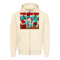 Sandshell bull skull rose Zipper Hoodie - TumblerDesignByShophia
