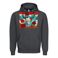 Smoke bull skull rose Zipper Hoodie - TumblerDesignByShophia