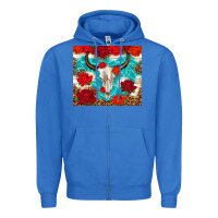 True Royal bull skull rose Zipper Hoodie - TumblerDesignByShophia