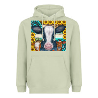 Matcha Cows Gemstone Sunflowers Tumbler Heavyweight Hoodie - CowCowDesign