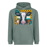 Sage Cows Gemstone Sunflowers Tumbler Heavyweight Hoodie - CowCowDesign